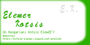 elemer kotsis business card